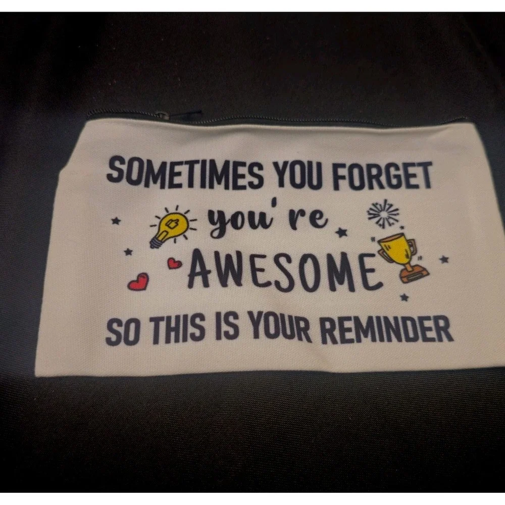 Inspirational Quote Canvas Zipper Pouch‎  Makeup bag Pencil Pouch